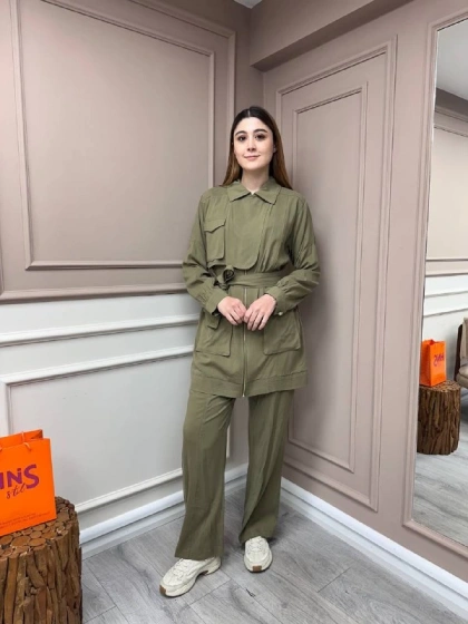 Hilay HLY0125Y101.010 Haki Aleksa Pantolonlu Takım