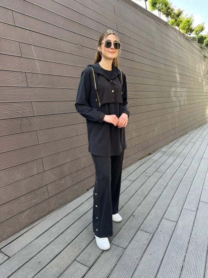 Hilay HLY0125Y101.019 Siyah Latina Pantolonlu Takım