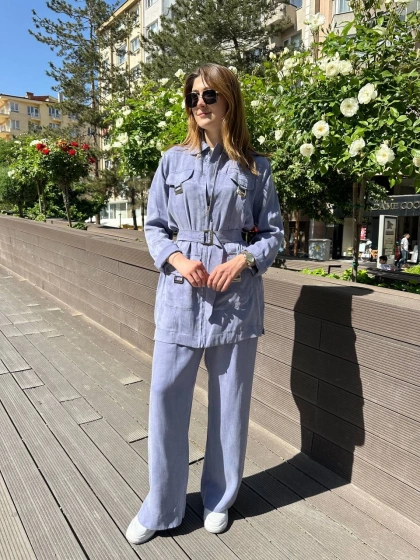 Hilay HLY0125Y101.024 İndigo Irıs Pantolonlu Takım