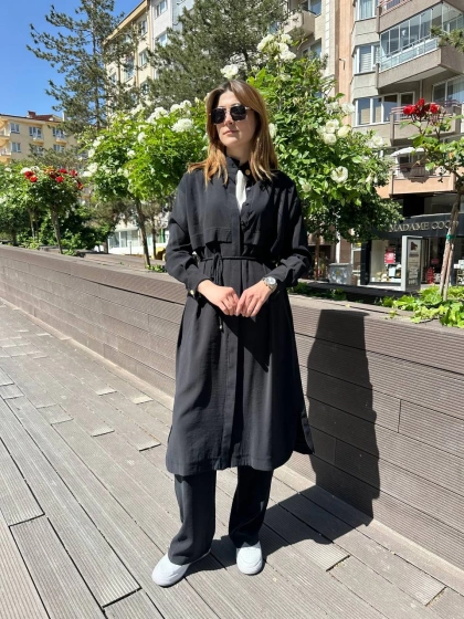 Hilay HLY0125Y101.032 Siyah Casandra Pantolonlu Takım