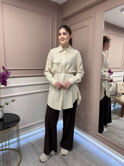 Hilay HLY0125Y108.001 Bej New Tera Gömlek