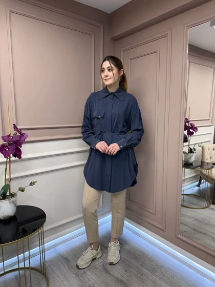 Hilay HLY0125Y108.001 Lacivert New Tera Gömlek