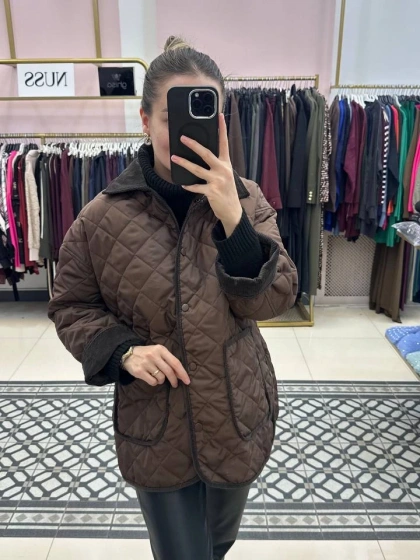 Hns Flow Kapitone Kahve Ceket