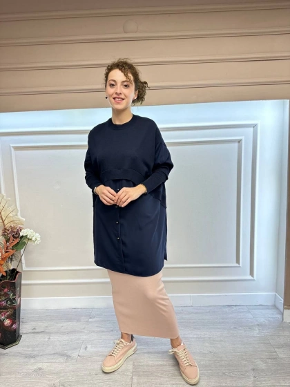 İnvee 5685 Somon Triko Kalem Etek