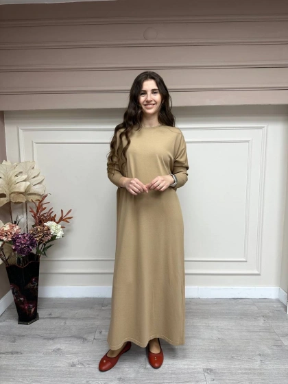 İnvee 5747 Camel Triko Elbise