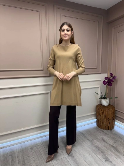 İnvee 6222 Camel Triko Tunik