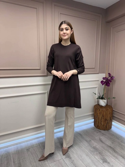İnvee 6222 Kahve Triko Tunik
