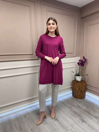 İnvee 6222 Vişne Triko Tunik