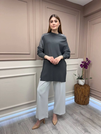 İnvee 6250 Antrasit Triko Tunik