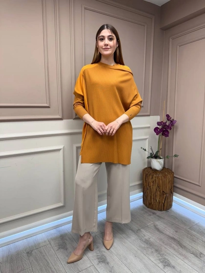 İnvee 6250 Hardal Triko Tunik