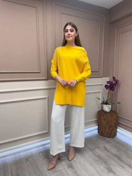 İnvee 6250 Sarı Triko Tunik