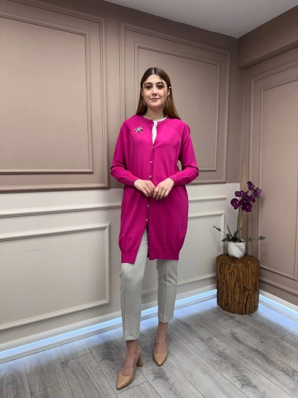 İnvee 6283 Fuşya Yusufçuk Hırka