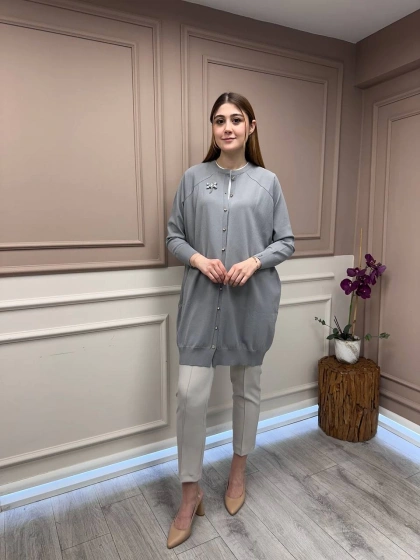 İnvee 6283 Gri Yusufçuk Hırka