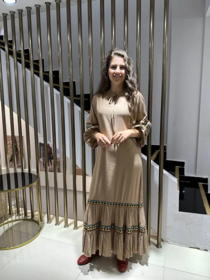 İnvee 6763 Camel Koton Elbise