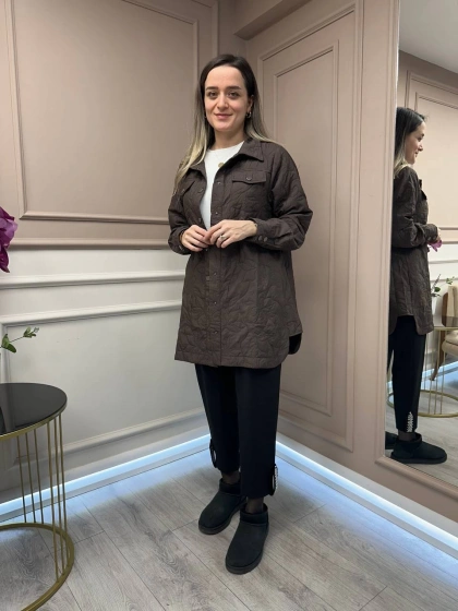 İnvee 6827 Kahve Kapitone Ceket