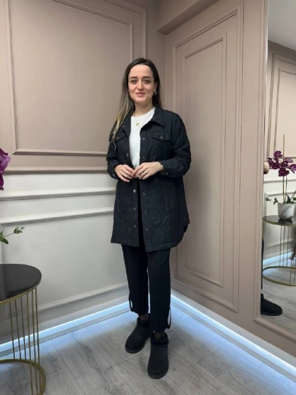 İnvee 6827 Siyah Kapitone Ceket