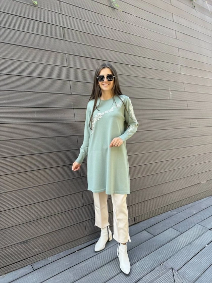 İnvee 6849 Küfrengi Güldalı Triko Tunik