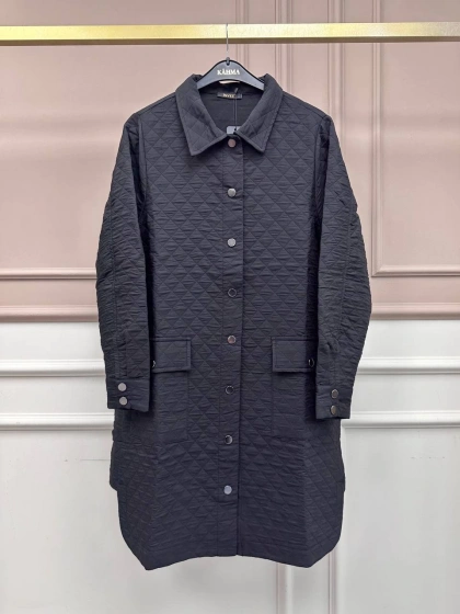 İnvee 6879 Siyah Kapitone Ara Boy Ceket