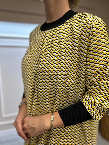 İnvee 6885 Safran Desenli Elbise