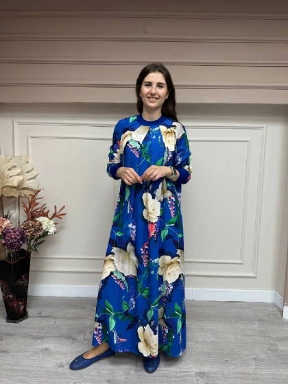 İnvee 6885 Sax Desenli Elbise