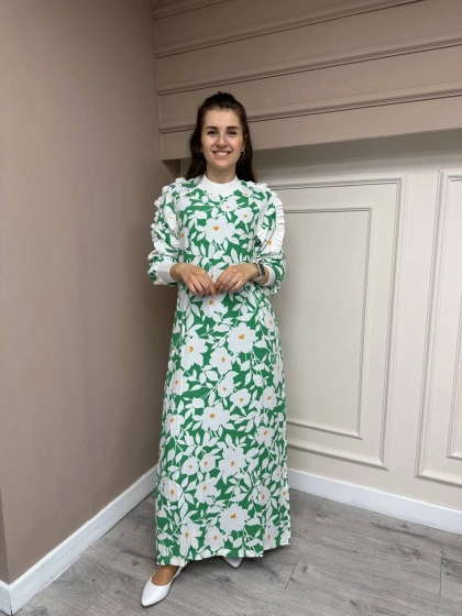 İnvee 6894 Benetton Desenli Elbise