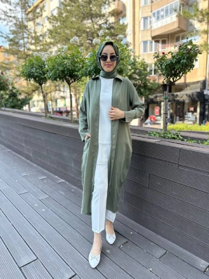 İnvee 6961 Haki Fermuarlı Kap