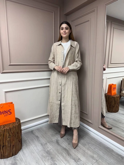 İnvee 6981 Bej Çıtçıtlı Kap