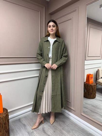 İnvee 6981 Haki Çıtçıtlı Kap