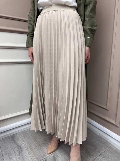 İnvee 6998 Bej Pilise Etek