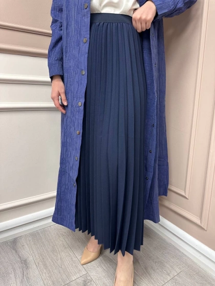 İnvee 6998 Lacivert Pilise Etek