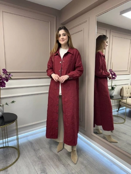 İnvee 7039 Bordo Çıtçıtlı Kap