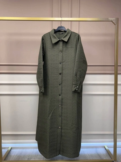 İnvee 7039 Haki Çıtçıt Detaylı Kap