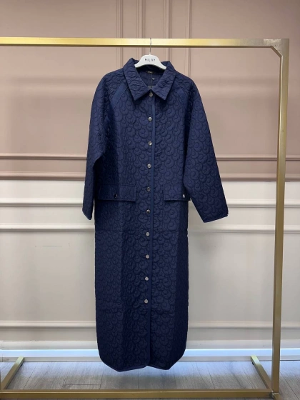 İnvee 7095 Lacivert Şerit Detaylı Kap