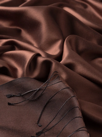 İpekevi 00927 Acı Kahve Çift Taraflı İpek Şal