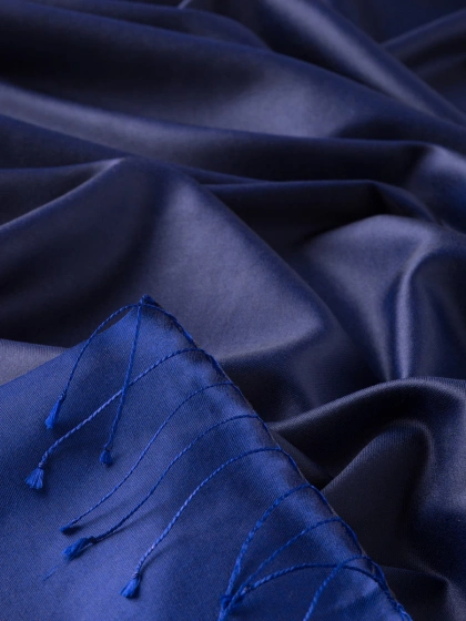 İpekevi 00927 Gece Mavisi Çift Taraflı İpek Şal