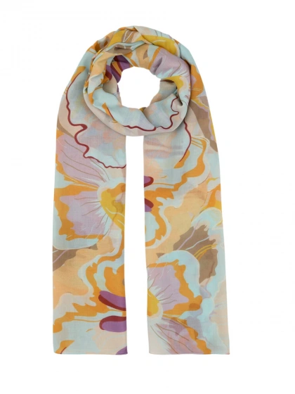 İpekevi 01345 Pudra Çiçek Mermeri Pamuk Şal