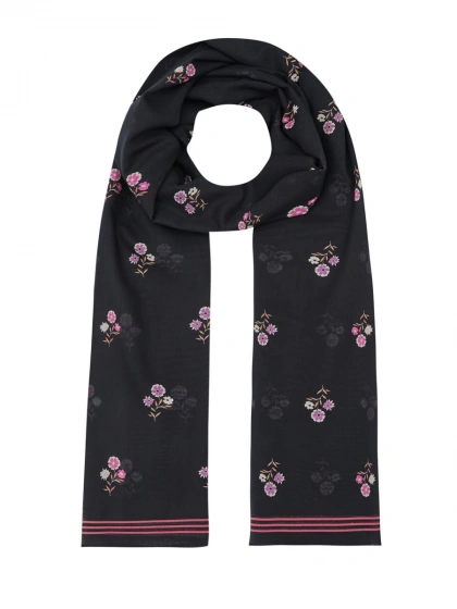 İpekevi 01348 Siyah Nostaljik Duvar Pamuk Şal