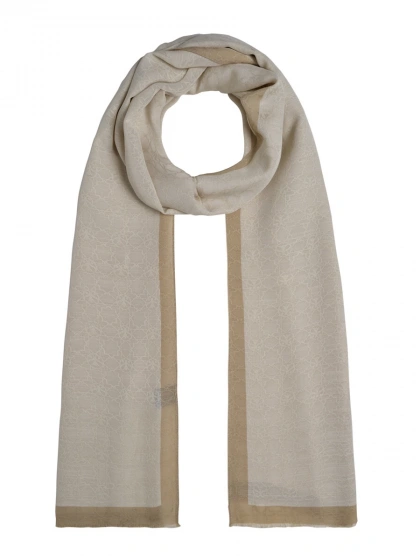 İpekevi 04356 Ekru Dört Mevsim Monogram Şal