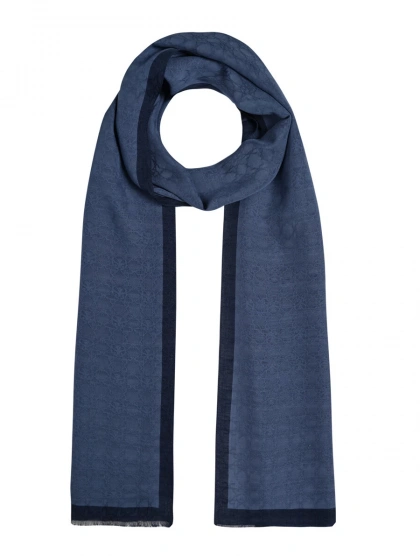 İpekevi 04356 Kot Mavisi Dört Mevsim Monogram Şal