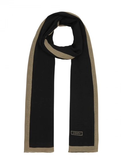 İpekevi 04356 Siyah Bej Dört Mevsim Monogram Şal