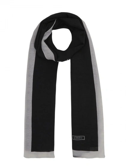 İpekevi 04356 Siyah Beyaz Dört Mevsim Monogram Şal