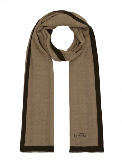 İpekevi 04356 Sütlü Kahve Dört Mevsim Monogram Şal