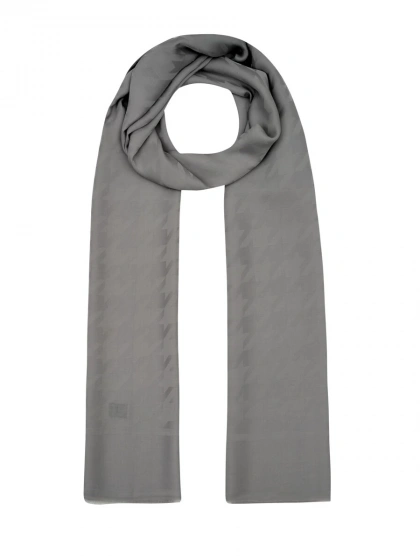 İpekevi 04390 Buz Beyazı Dört Mevsim Kazayağı Desenli Monogram Şal