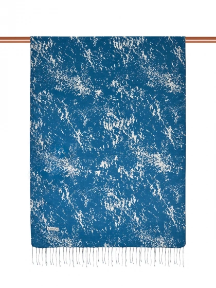 İpekevi 05246 İndigo Mermer Desenli İpek Şal