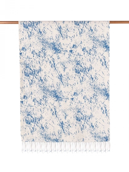 İpekevi 05246 Mavi Mermer Desenli İpek Şal