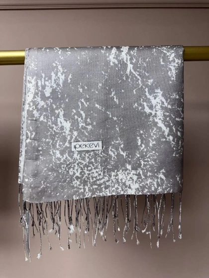 İpekevi 05246 Taş Mermer Desenli İpek Şal