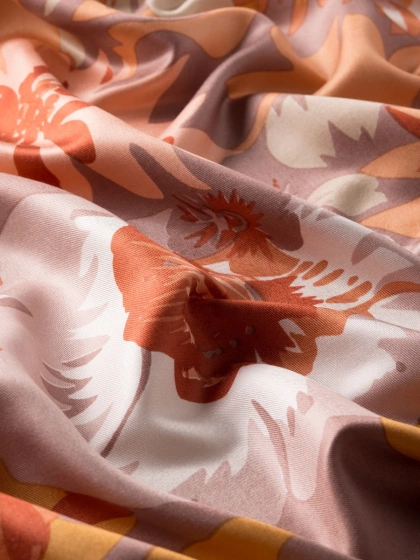 İpekevi 06111 Kahve Nihavent Desenli İpek Şal