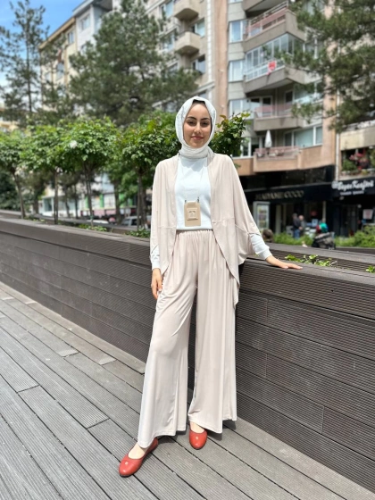 Kahma 24Y14054 Kum Sandy Kumaş İkili Takım