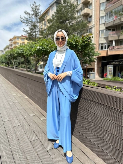 Kahma 24Y14054 Mavi Sandy Kumaş İkili Takım