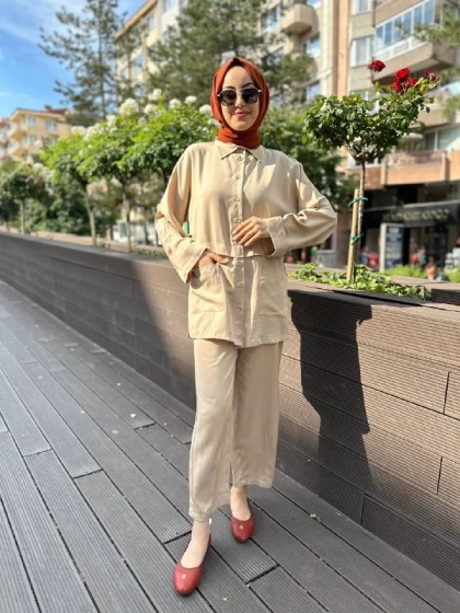 Kahma 24Y18060 Bej İkili Takım